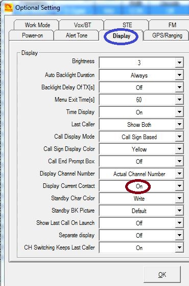 Anytone878 OS Toggle mark